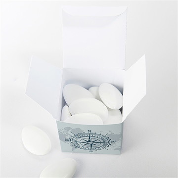 Boîte de dragées mariage passeport marin - Intérieur de la boîte