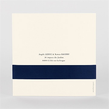 Faire-part mariage exotique plié - Dos du faire-part