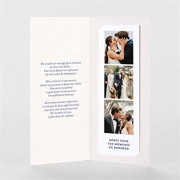 Remerciement mariage allez viens ! photomaton - Intérieur du remerciement