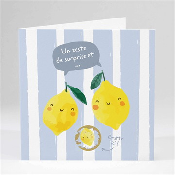 Faire-part naissance mon petit citron plié gratté