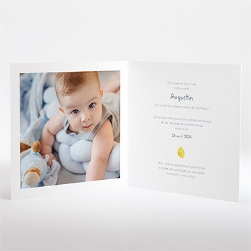 Faire-part naissance mon petit citron plié gratté - Intérieur du faire-part