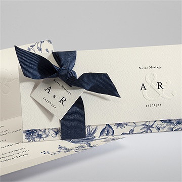 Faire-part mariage exotique gaufrage