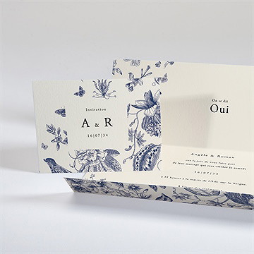 Faire-part mariage exotique gaufrage - Intérieur du faire-part