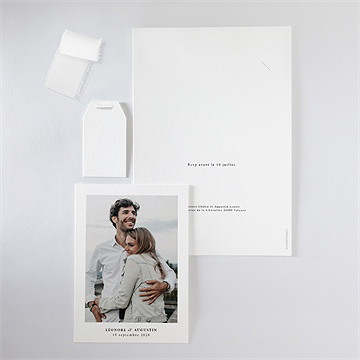 Faire-part mariage sublime superposition - Vue d'ensemble verso