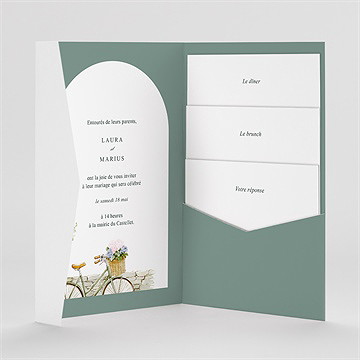 Faire-part mariage jardin aquarelle - Intérieur du faire-part