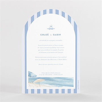 Faire-part mariage bord de mer - Dos du faire-part