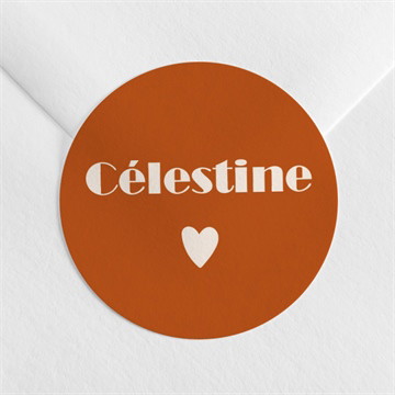 Sticker naissance rayures terracotta