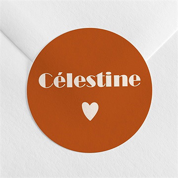 Sticker naissance rayures terracotta