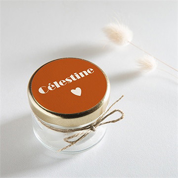 Sticker naissance rayures terracotta - Mise en situation