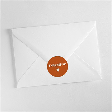 Sticker naissance rayures terracotta - Mise en situation