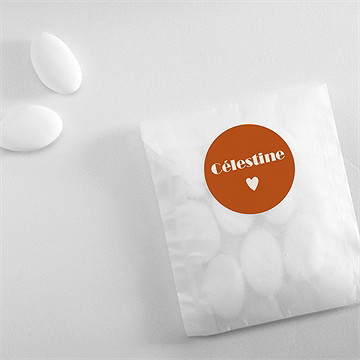 Sticker naissance rayures terracotta - Mise en situation