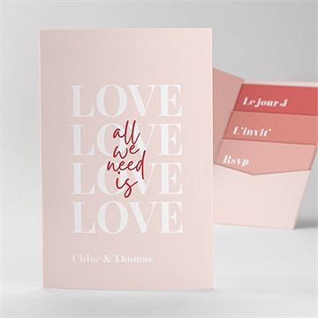 Faire-part mariage all we need is love