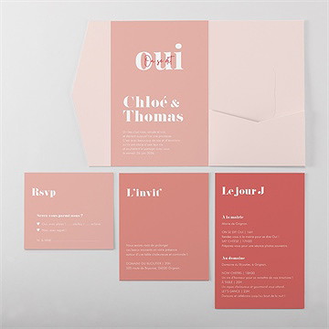 Faire-part mariage all we need is love - Vue d'ensemble intérieur