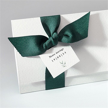 Faire-part mariage emeraude pochette - Détail du faire-part