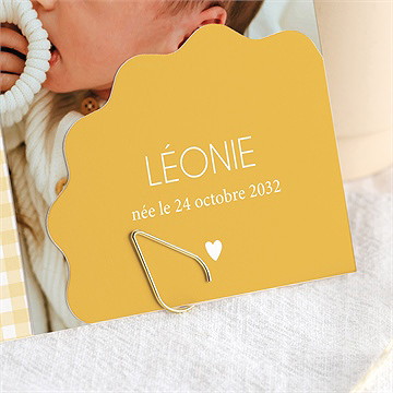 Faire-part naissance jaune vichy - Détail du faire-part