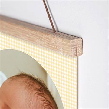 Affiche naissance jaune vichy - Détail de l'affiche