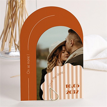 Faire-part mariage terracotta estival multicartes