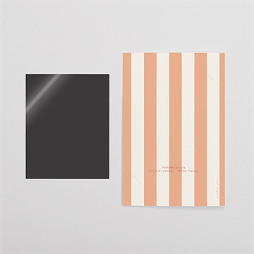 Faire-part de baptême rayures vintage - Dos du remerciement