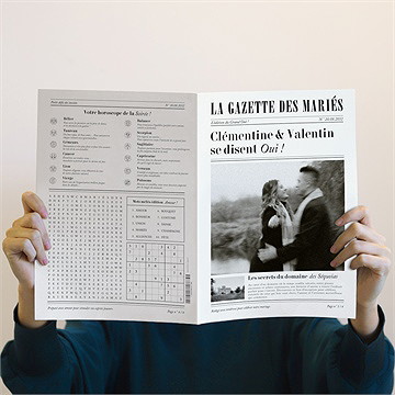 Faire-part mariage gazette - Mise en situation
