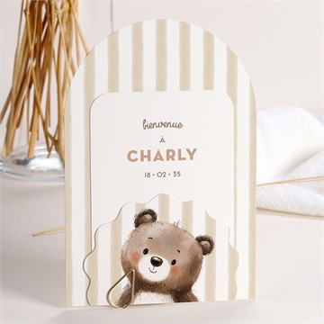 Faire-part naissance ours en peluche