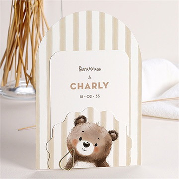Faire-part naissance ours en peluche