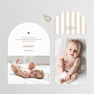 Faire-part naissance ours en peluche - Dos du faire-part