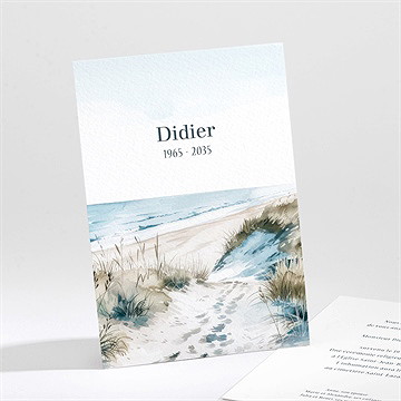 Faire-part décès empreinte aquarelle