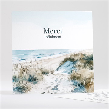 Remerciement décès empreinte aquarelle