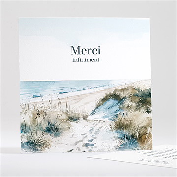 Remerciement décès empreinte aquarelle