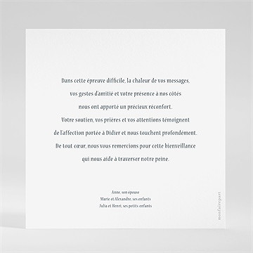 Remerciement décès empreinte aquarelle - Dos du carton