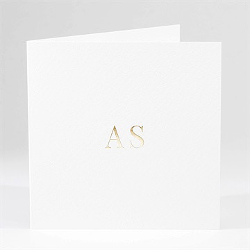 Faire-part mariage vierge dorure initiales or
