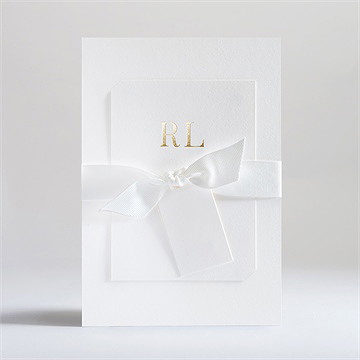 Faire-part mariage vierge superposition initiales