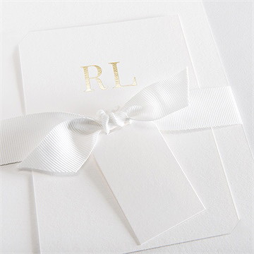 Faire-part mariage vierge superposition initiales - Détail du faire-part