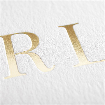 Faire-part mariage vierge superposition initiales - Marquage à chaud OR