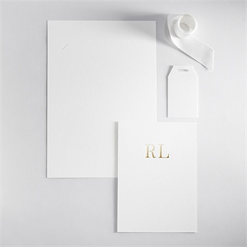 Faire-part mariage vierge superposition initiales - Vue d'ensemble recto