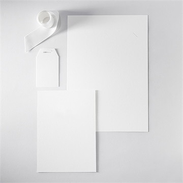 Faire-part mariage vierge superposition initiales - Vue d'ensemble verso