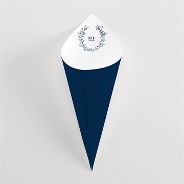 Cornet confettis mariage bleu romantique