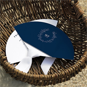 Eventail mariage bleu romantique - Mise en situation