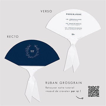 Eventail mariage bleu romantique - Mode d'emploi