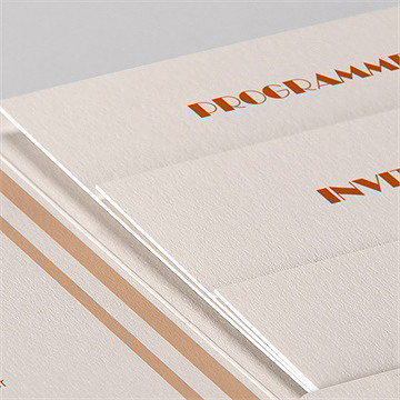 Faire-part mariage terracotta estival pocketfold - Détail du faire-part