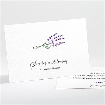 Carte de condoléances décès souvenir de lavande