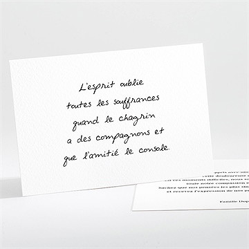 Carte de condoléances décès souvenir portrait