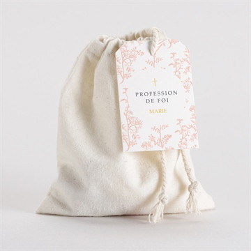 Pochon profession de foi toile de jouy