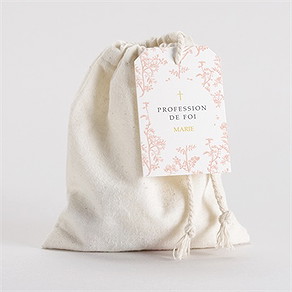 Pochon profession de foi toile de jouy