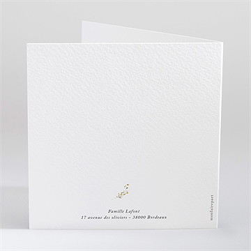 Carte de condoléances décès fleurs d'aquarelle - Dos du faire-part