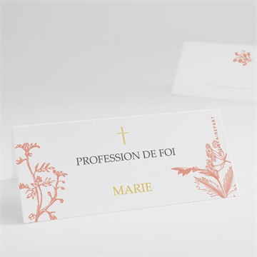 Marque-place profession de foi toile de jouy