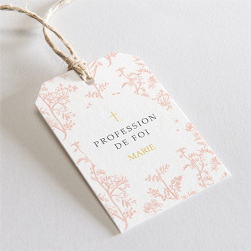 Etiquette profession de foi toile de jouy