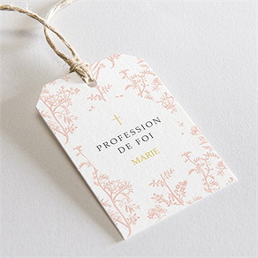 Etiquette profession de foi toile de jouy