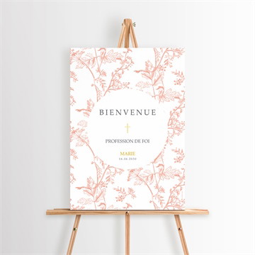 Panneau bienvenue profession-de-foi toile de jouy