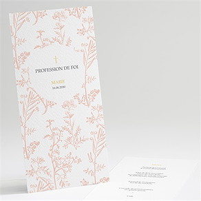Menu profession de foi toile de jouy